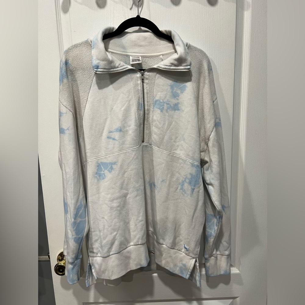 VS PINK oversized tide dye half zip sweatshirt
